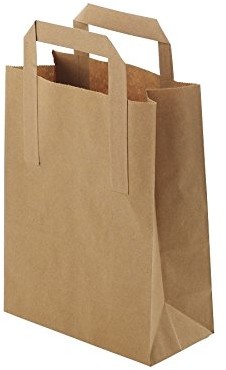 GREENBOX GREENBOX Ekologiczne papierowe torebki do noszenia, duże, papierowe torebki na prezenty, biodegradowalne, kompostowalne, 25 brązowych torebek papierowych, 22 x 10 x 28 cm