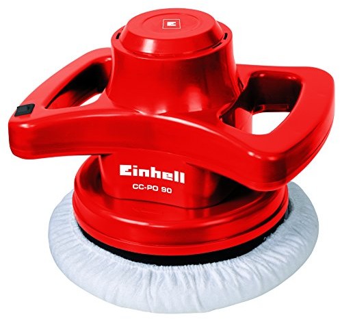Einhell CC-PO 90 polerka samochodowa (90 W, tarcza polerska 240 mm, liczba obrotów 3700 min-1, w zestawie1 tekstylna tarcza polerska i 1 syntetyczna tarcza polerska). 2093173