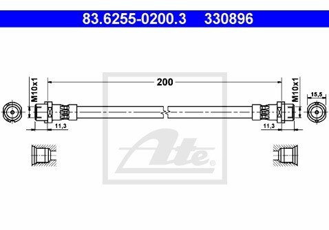ATE Przewód hamulcowy elastyczny 83.6255-0200.3