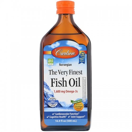 Omega Pharma CARLSON LABS CARLSON LABS The Very Finest Fish Oil Natural Orange 3, EPA, DHA) 500ml