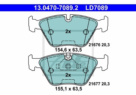 ATE Klocki hamulcowe - komplet 13.0470-7089.2