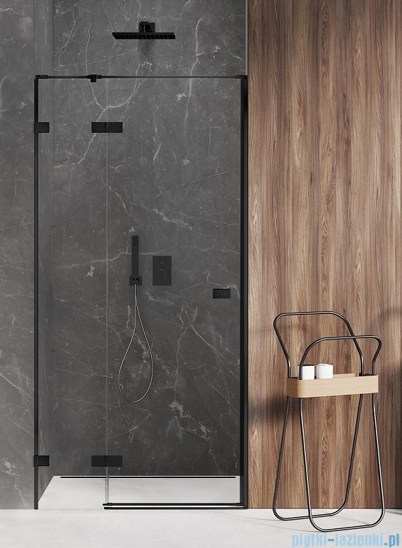 NEW TRENDY Avexa Black drzwi wnękowe 80x200 cm przejrzyste lewa EXK-1546 |