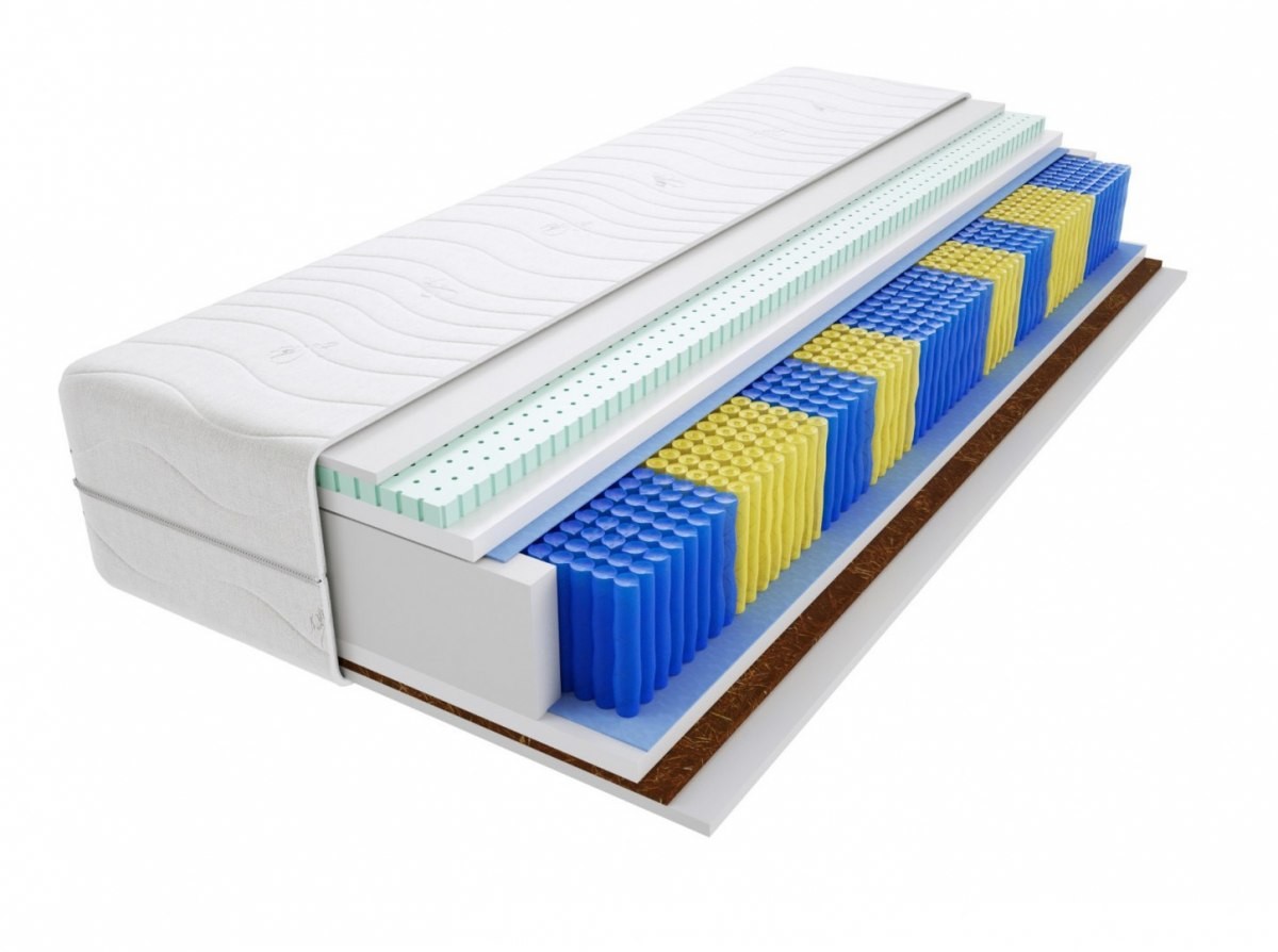 Godre.pl Materac kieszeniowy Haga Multipocket 145x190 cm Średnio / Twardy Kokos Lateksowy
