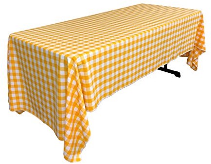LA Linen La lnu 152,4x304,8 cm obrus w kratkę TCcheck60x120DKyellow