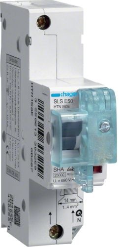 Hager MCB SLS Wyłącznik nadprądowy selektywny 1P E 50 A TS35 HTN150E