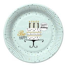 POL Talerzyki urodzinowe Torcik 18 cm 8 szt TD01-OG-026701