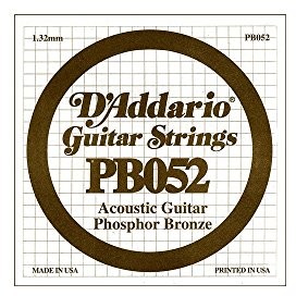 DAddario PB052 fosforowy brąz pojedyncza struna do gitar 0,13 cm (0,052 cala) PB052