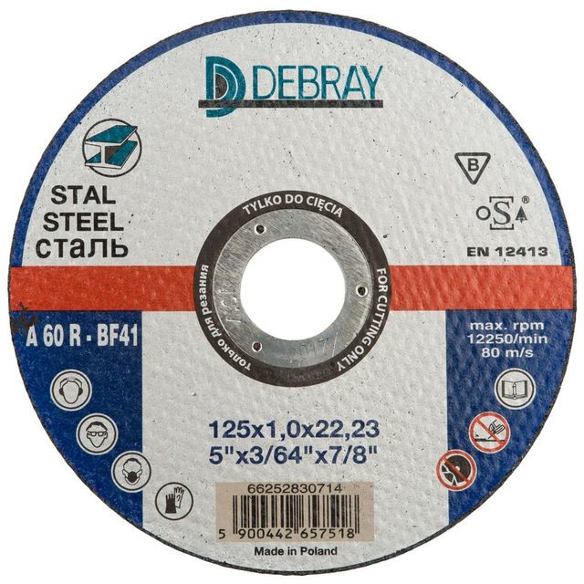 DEBRAY Tarcza do cięcia stali T41 śr. 125 mm DEBRAY