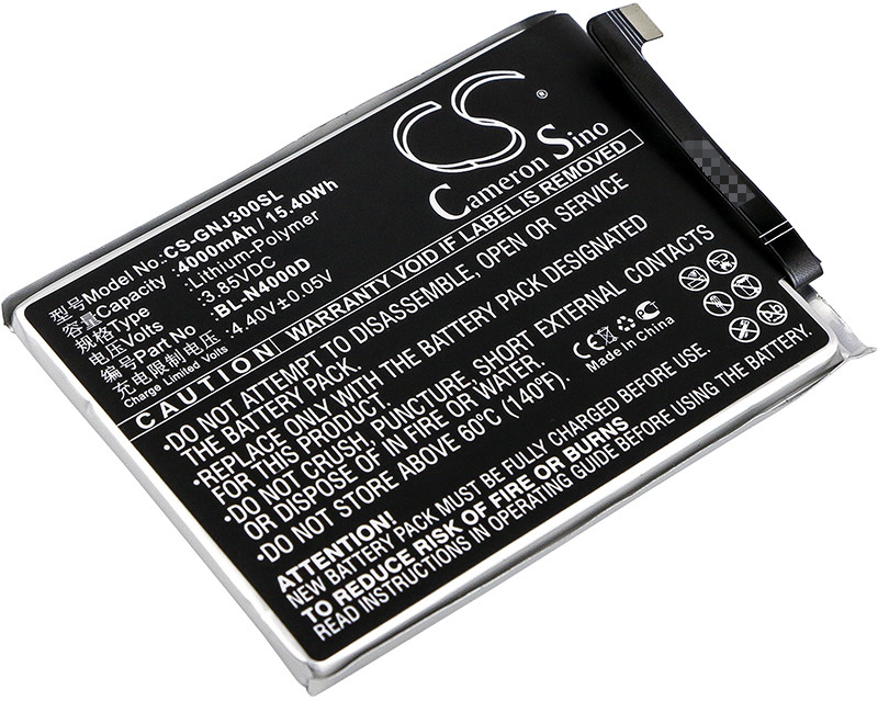 Cameron Sino Gionee GN5006 BL-N4000D 4000mAh 15.40Wh Li-Polymer 3.85V CS-GNJ300SL