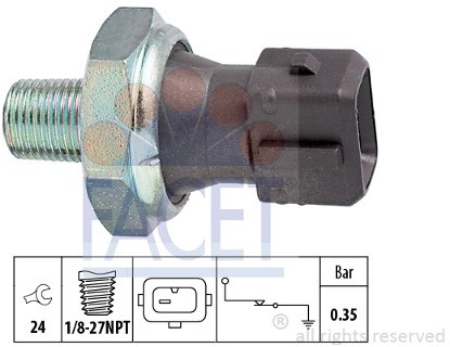 FACET Włącznik ciżnieniowy oleju 7.0091