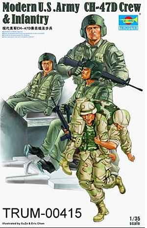 Trumpeter Modern U.S. Army CH-47D Crew & Infantry 00415