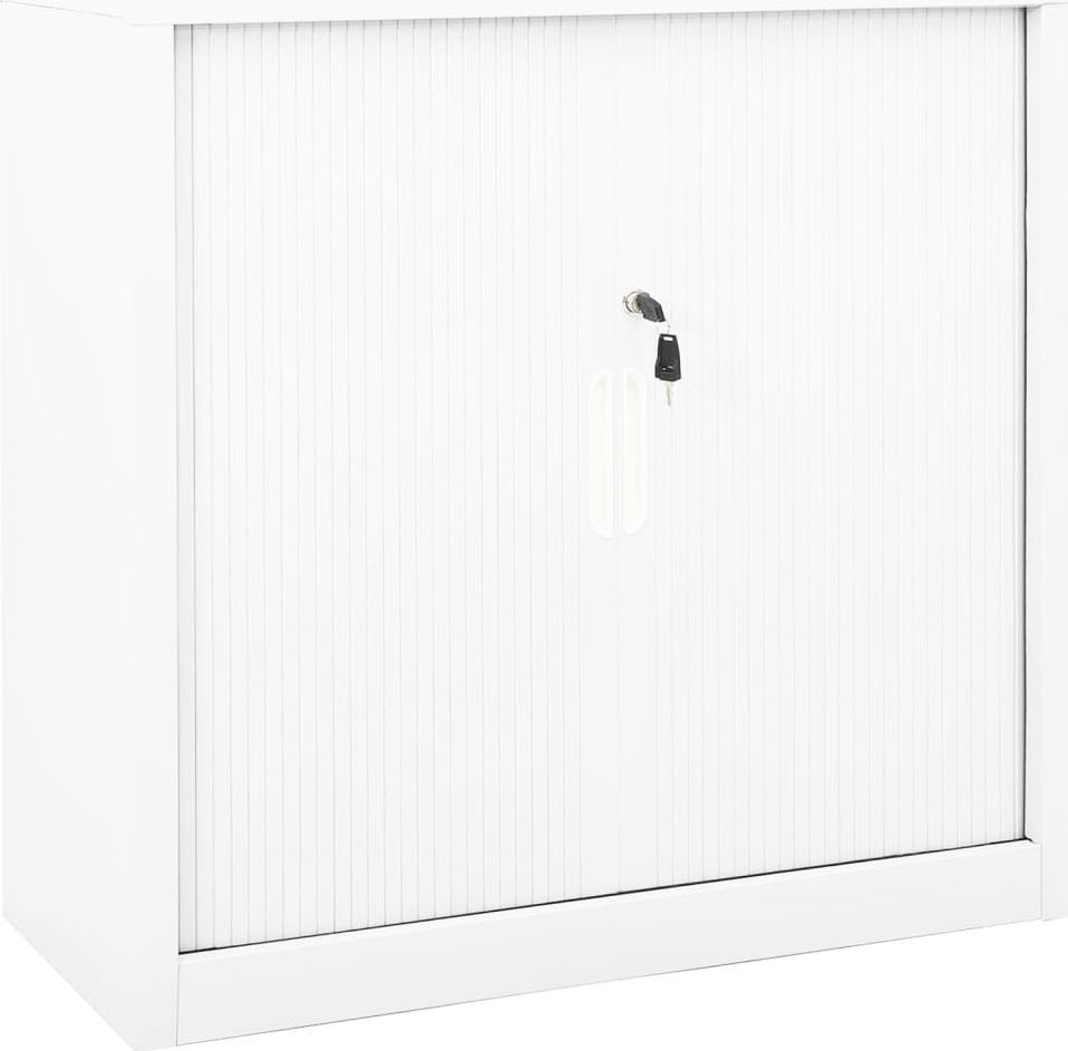 vidaXL vidaXL Szafka z drzwiami przesuwnymi biała 90x40x90 cm stal 336429
