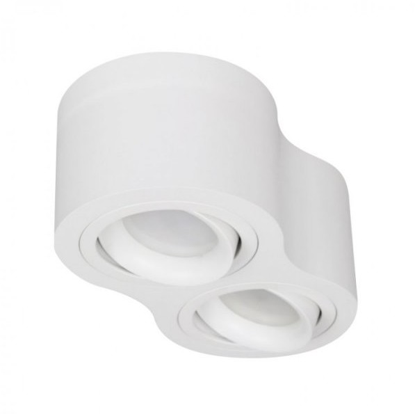 Light&More PLAFON NOWOCZESNA LAMPA SUFITOWA WALEC TUBA KUBIK REFLEKTOR OPRAWA NATYNKOWA ALUMINIUM BIAŁY LED NISKI 6,5 CM LM P 200/2 LM P 200/2 WH MIDI