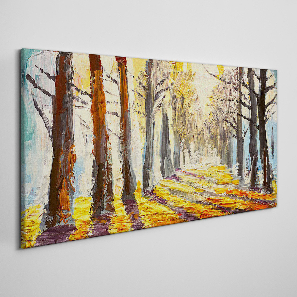 PL Coloray Obraz Canvas malarstwo las drzewa 140x70cm