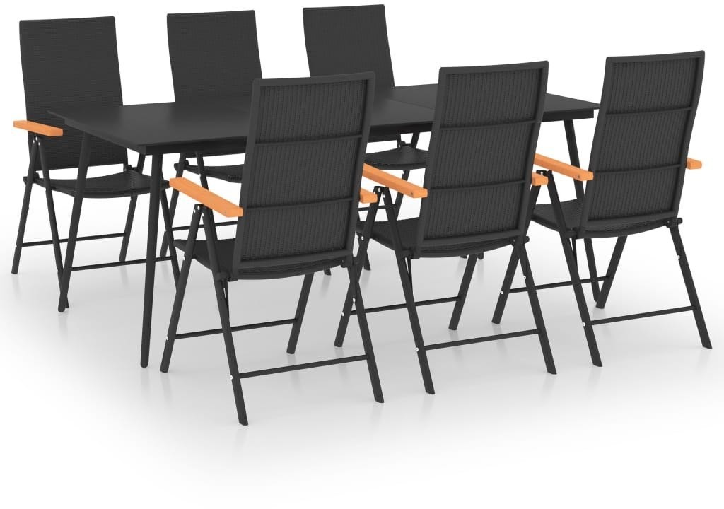 vidaXL 7-częściowy zestaw mebli ogrodowych czarno-brązowy 3060092 3060092