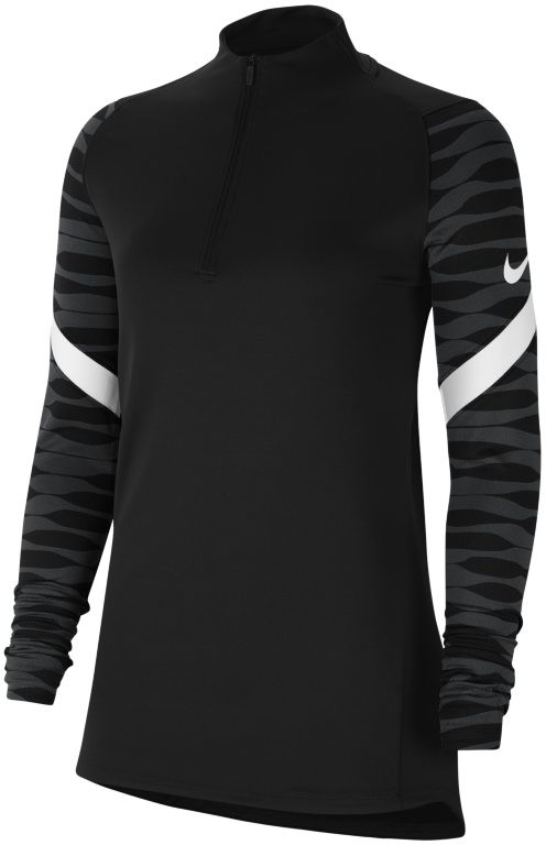 Nike Damska treningowa koszulka piłkarska z zamkiem 1/4 Dri-FIT Strike - Czerń CW6875-010