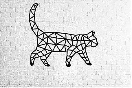 EWA Eco-Wood-Art EWA Eco-Wood-Art Cat drewniane puzzle Design Polygonales puzzle kota pamiątka, prezent, kuchnia, wystrój wnętrza, czarny CAT