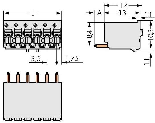 WAGO Obudowa męska na PCB WAGO 2091-1158 Ilośc pinów 8 Raster 3.50 mm 50 szt