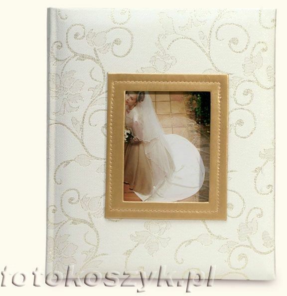 Poldom Album ślubny na zdjęcia wklejane Venus złoty (tradycyjny 60 czarnych stron)