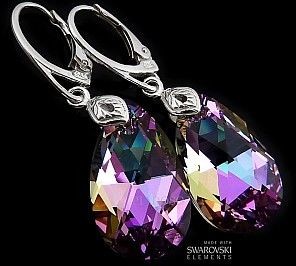 Swarovski NOWE przepiękne kolczyki VITRAIL SREBRO
