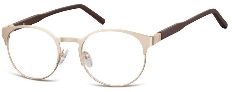 Sunoptic Zloto brazowe Okulary Oprawki okrągłe korekcja 994I