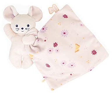 Kaloo Miękka kwadratowa - Słodka Mysz Miła Stokrotka - Plusz Baby - Kwadratowy 18 x 18 cm Różowy - Bardzo miękkie materiały Ecoresponsible - Pudełko na prezent FSC - Od urodzenia K972002 K972002