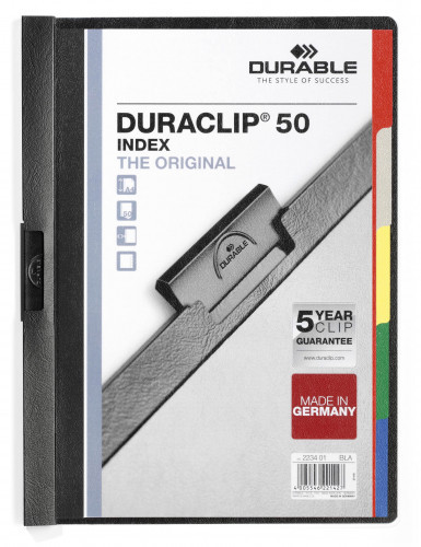 Durable Skoroszyt zaciskowy Duraclip Index 50 kartek czarny 223401