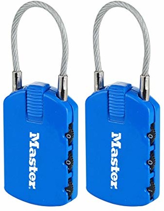 Master Lock 2 zamki szyfrowe z tabliczką na adres sortowane kolorystycznie, 4684eurtcol