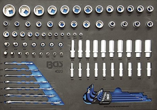 BGS Wkładka wózka warsztatowego firmy , wkładki kluczy nasadowych, 90-częściowy, 1 sztuka, 4020