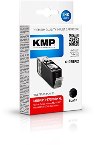 KMP Tintenkartusche do Canon Pixma MG 5700/MG 6800/MG 7700/TS 5000 Series/TS 6000 Series/TS 8000 Series/TS 9000 Series, C107B PIX, Black pigmented 1567,0001