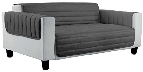 Datex Elegancka okładka sofa pikowana z mikrofibry hipoalergiczny Babysanft, szary, 60 X 95 cm CD-EL_grigio chiaro/scuro-60 x 95