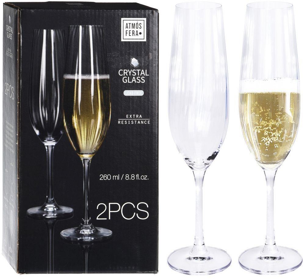 ATMÓS FERA Kieliszek KRYSZTAŁOWY do szampana 260 ml 2 sztuki zestaw komplet kieliszków 139013