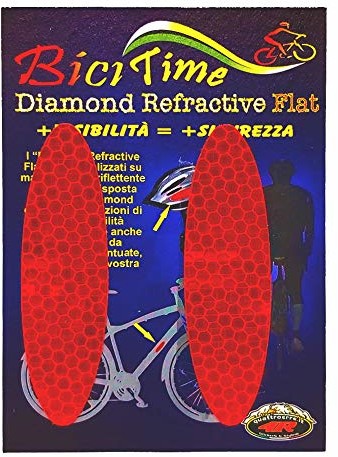 4R Quattroerre.it 4R Quattroerre.it 4066 Reflektory owalne Diamond Refractive płaskie, czerwone, 2 sztuki 4066