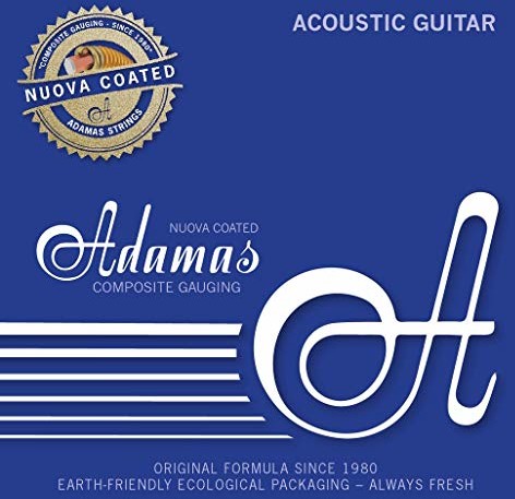 Adamas Adamas struny do gitary akustycznej Nuova gładkie, powlekane struny stalowe z masywnego mosiądzu 0,25 mm .010