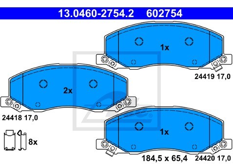 ATE Klocki hamulcowe - komplet 13.0460-2754.2