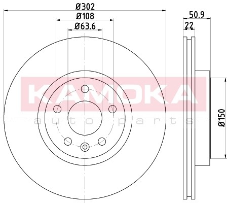 KAMOKA Tarcza hamulcowa 103237 103237
