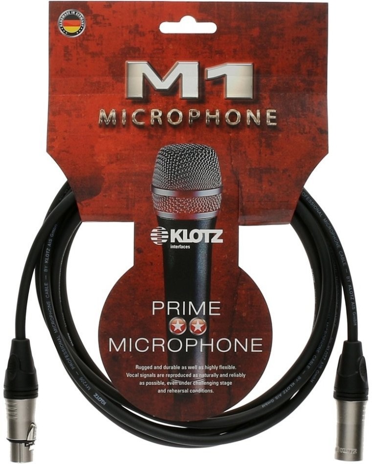 Klotz M1 Prime mikrofon o wyglądzie pnia kabel 3 m  XLR/XLR-Czarny M1K1FM0300