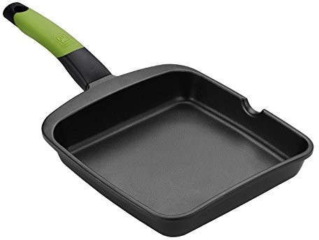 BRA Prior patelnia do grillowania z rowkami, 28 cm, wykonana z odlewu aluminiowego, z powłoką nieprzywierającą Teflon Classic A121457