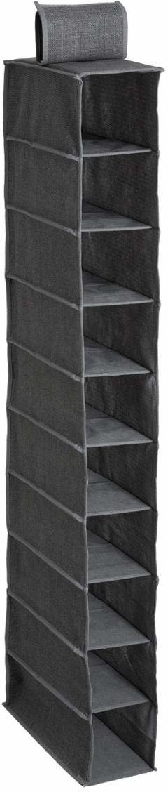 5five Simple Smart Organizer tekstylny do szafy na buty 10 przegródek wiszący kolor ciemnoszary B07JR2F2ZT