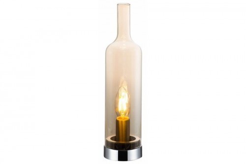Reality szklana lampka stołowa BOTTLE 532801-22 amber lampa w kształcie butelki na komodę z bursztynowego szkła 532801-22
