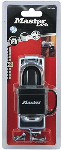 Master Lock 7804704eurd  Vorteilspack: zasuwa do drzwi + kłódkę z pokryciem Vinyl 7804704EURD