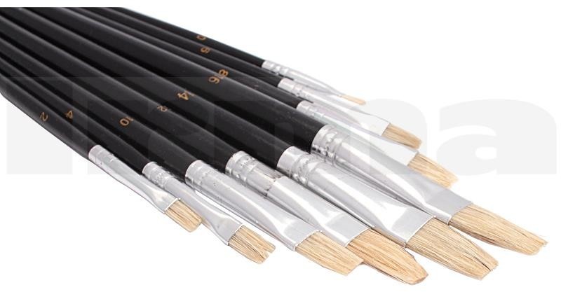 Pędzel paskowiec płaski komplet (9szt)