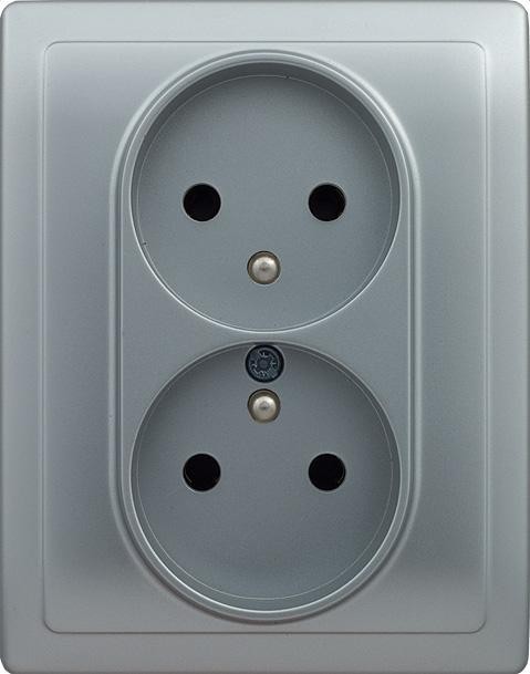 KOS Elektro System Vena aluminium gniazdo podwójne +0) kos_514036