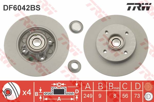 TRW Tarcza hamulcowa DF6042BS