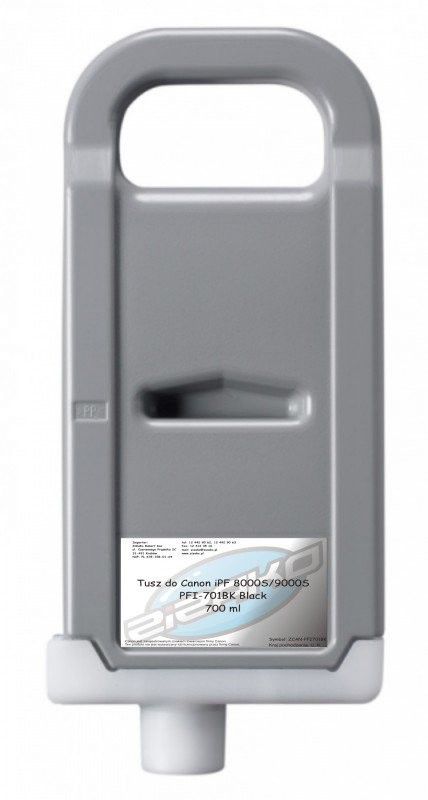 DrTusz Yvesso Yvesso PFI-701BK Black 700ml do Canon iPF8000S iPF9000S CF0900B001AA