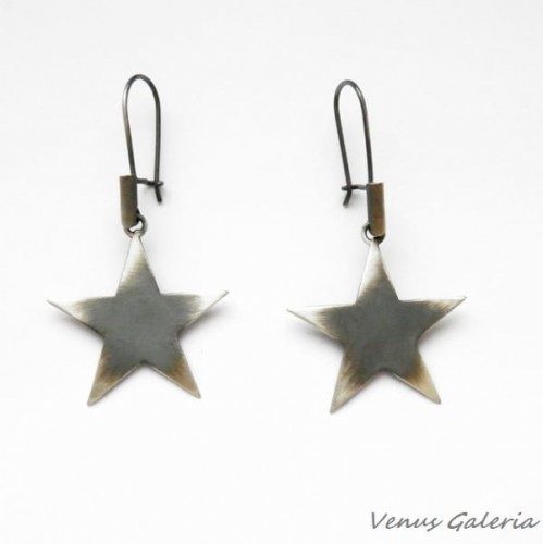 Kolczyki srebrne - Szare gwiazdki 1996