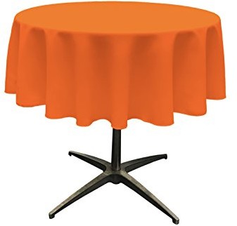 LA Linen La poliester popelina obrus okrągły TCpop58R_OrangeP48
