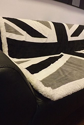 Rapport brytyjski flaga wielka Brytania Union Jack narzuta na miękkie, czarna/biała/szara.