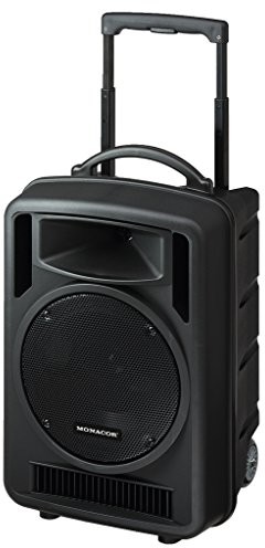 Monacor TXA-1022CD przenośny wzmacniacz o wysokiej mocy, z wbudowanym, regulowanym 2-kanałowym odbiornikiem multiczęstotliwości w technologii UHF-PLL i odbiornikiem Bluetooth, czarny TXA-1022CD