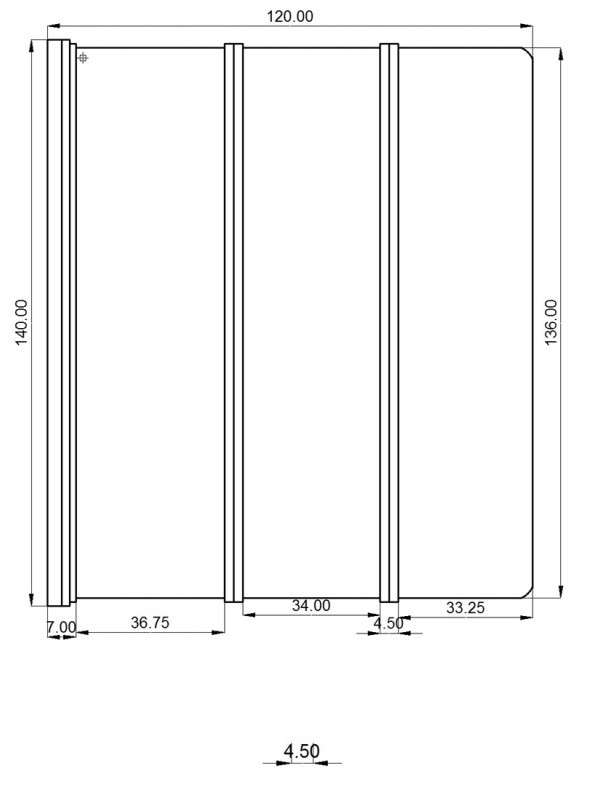 Rea Agat 3 Parawan wannowy 3-cześciowy 120x140 cm profile chrom szkło transparent W0301